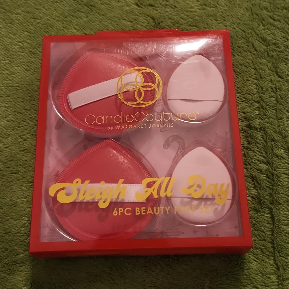 All 5 Sets Candie Couture Red Makeup Brush & Puff Gift Sets
